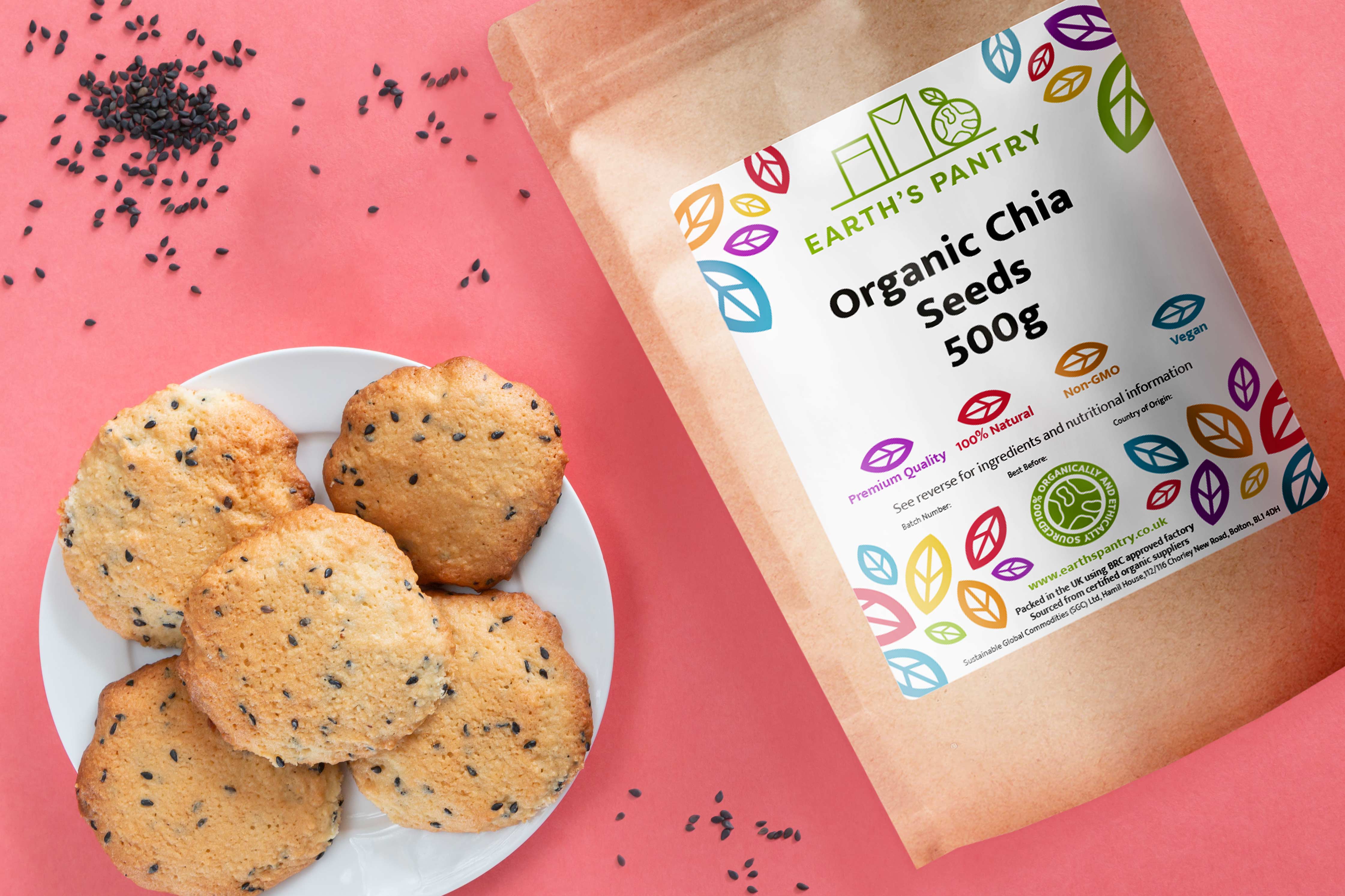 Chia seeds pouch with scones